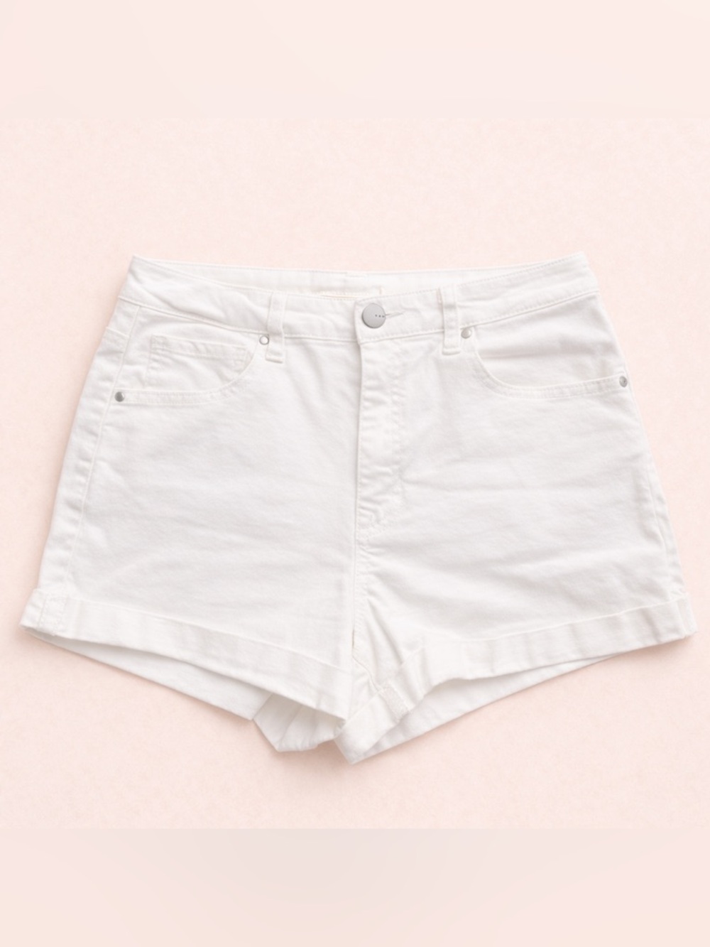 Tgla White High-Waisted Denim Shorts – Size 26 (Like New)